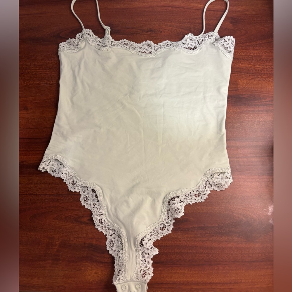 SKIMS Tops | Skims fits everybody lace bodysuit in super light teal color